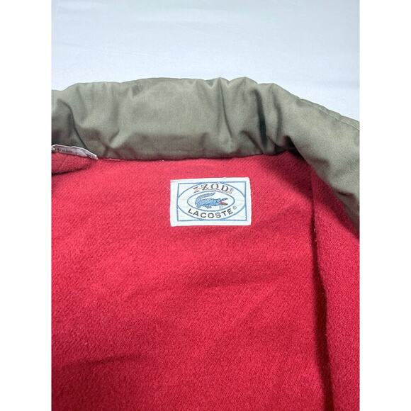 Vintage IZOD Lacoste Bomber Jacket Olive Green Fleece Lined Small - Picture 5 of 8